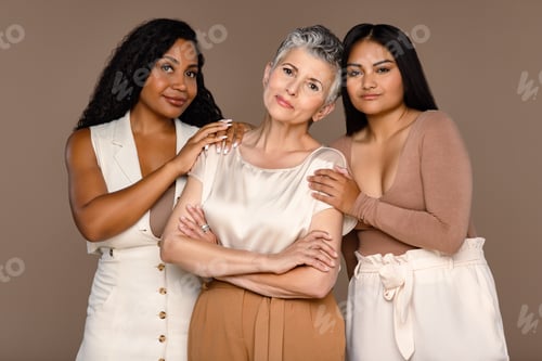 Preview: Studio Portrait Of A Cambodian American Woman In Her 20'S, A Latina In Her 60'S, And A Black Woman