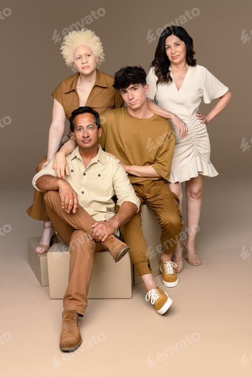 Preview: Portrait Of A Black Woman With Albinism In Her 20'S, A Hispanic Woman In Her 50'S, A Non-Binary