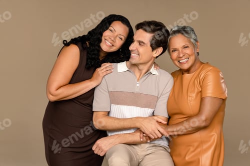 Preview: Studio Shot Of A Latino Man In His 40'S, A Hispanic Woman In Her 60'S, And An Afro-Latina Woman In