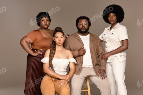 Preview: Studio Shot Of A Group Of Gorgeous Multiracial People Posing Confidently On A Neutral Background.