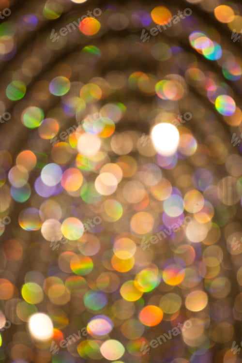 Preview: Abstract Background. Blurred Colorful Circles Bokeh Of Christmas Lights