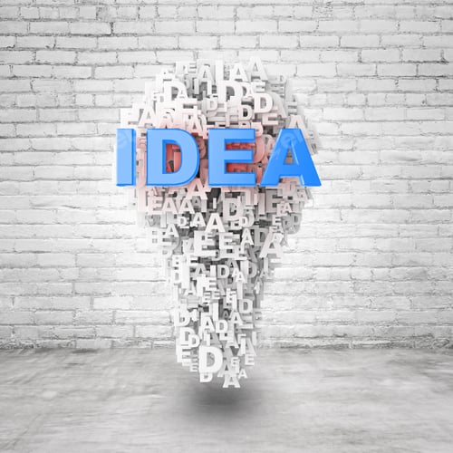 Preview: Business Concept Made With Words 3D A Lamp