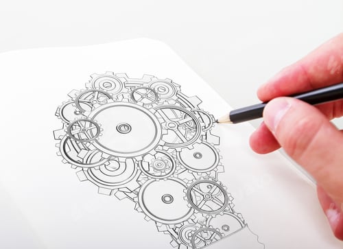 Preview: Hand Drawning Lamp Gears In A Notepad
