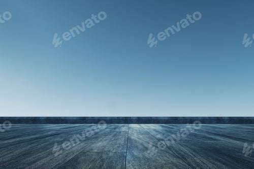 Preview: Creative Roof Top With Sky View And Copy Space. Backdrop Concept