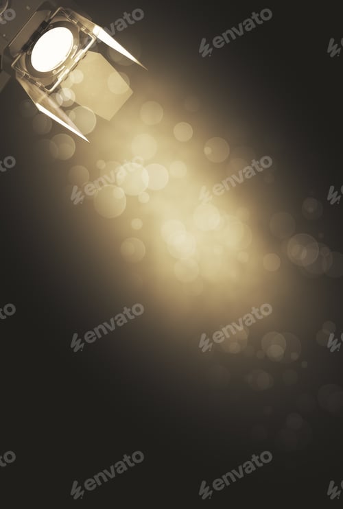Preview: Creative Blurry Bokeh Spotlight Background. 3D Rendering
