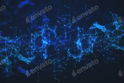 Preview: Creative Blue Polygonal Background. Technology And Shape Concept. Mock Up. 3D Rendering