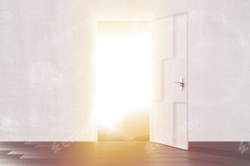 Preview: Bright Light From The Open Door Of Empty Room