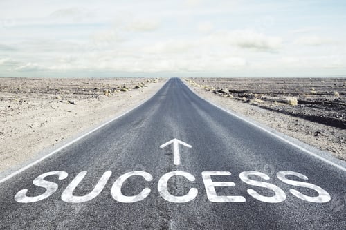 Preview: Road That Says Success In The Asphalt. Start Straight For Business Concept