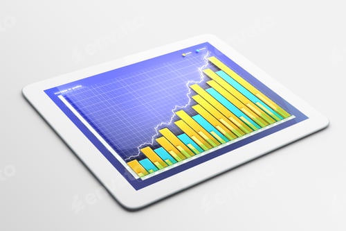 Preview: Digital Tablet With Business Chart