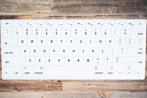 Preview: The Keyboard On The Vintage Wooden Table Top View
