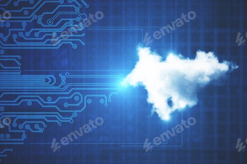 Preview: Creative Bright Glowing Cloud Computing Background