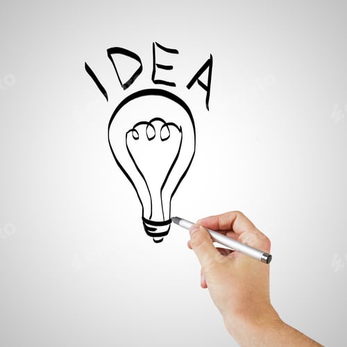 Preview: Hand Drawing Lamp Symbol On White Background