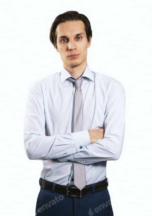 Preview: Confident Young Man with Arms Crossed Posing