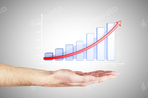 Preview: Hand Holding Chart On A Gray Background