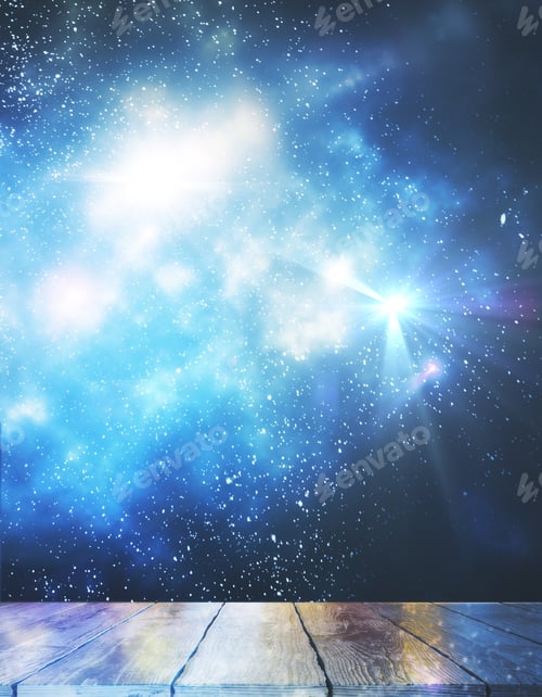 Preview: Dramatic Starry Sky with Blue and White Hues