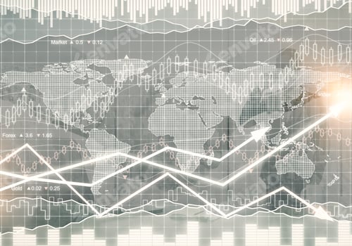 Preview: Abstract Forex Background. Trade And Economy Concept. Double Exposure
