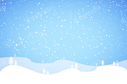 Preview: Creative Snow Landscape Cartoon Background. Christmas Concept