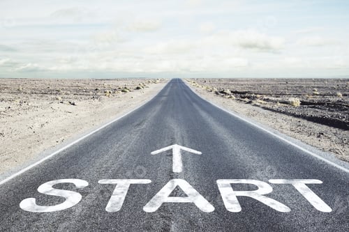 Preview: Asphalt Road And A 'Start' Point. Start Straight For Business Concept