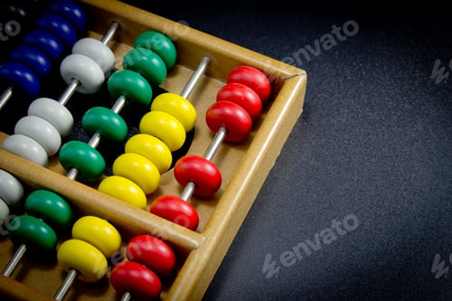 Preview: Colorful Abacus In Black Background