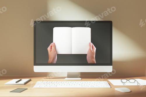 Preview: Reading A Book On A Computer Concept