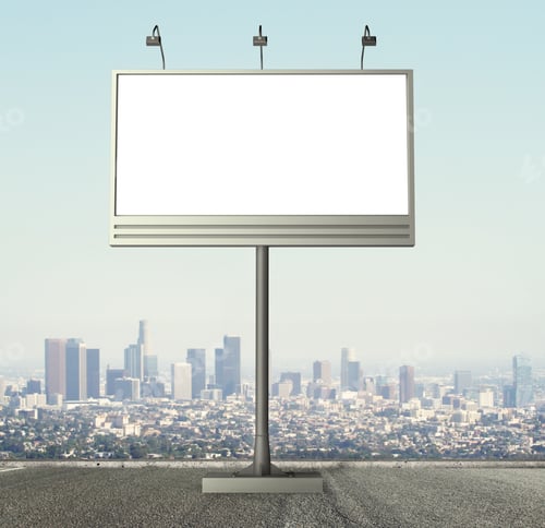 Preview: Billboard With Empty Screen, Against City