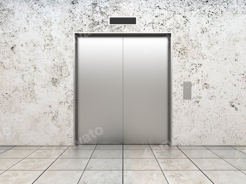 Preview: Modern Elevator With Closed Doors, 3D Render