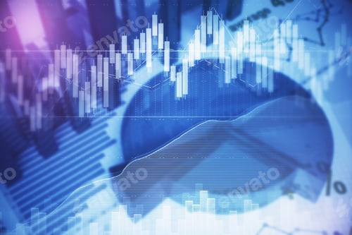 Preview: Abstract Digital Business Report Background. Trade Concept. Double Exposure