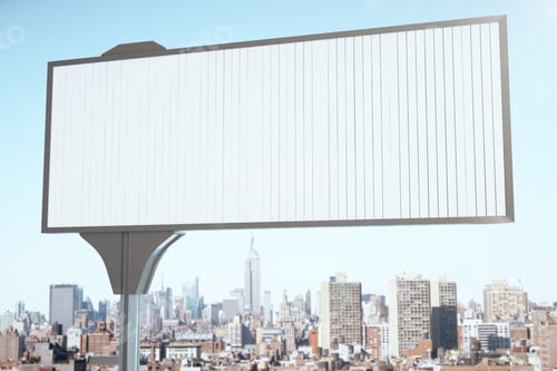 Preview: Blank Billboard At Megapolis City Background, Mock Up