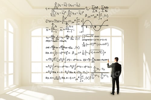 Preview: Businessman Draws Solution Of Equation
