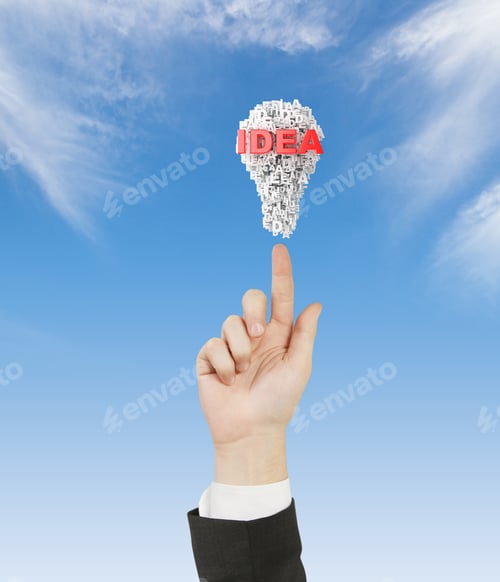 Preview: Hand Pointing To Lightbulb, Idea Concept
