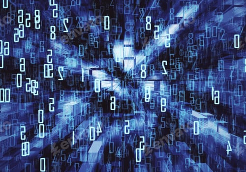 Preview: Abstract Blue Backdrop With Digits. Technology Concept