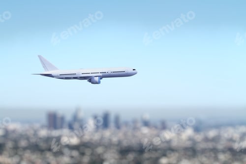 Preview: Airplane In Flight With Bokeh Background