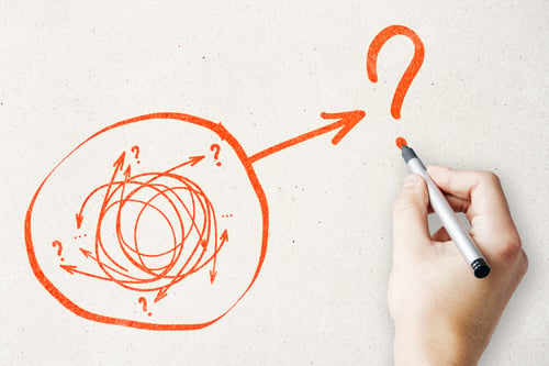 Preview: Solution And Direction Concept. Hand Drawing Creative Arrow Doodle On Subtle Paper Background