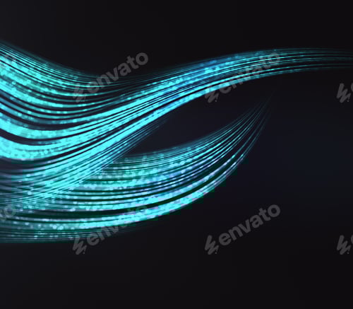 Vista previa: Ola azul creativa sobre fondo oscuro