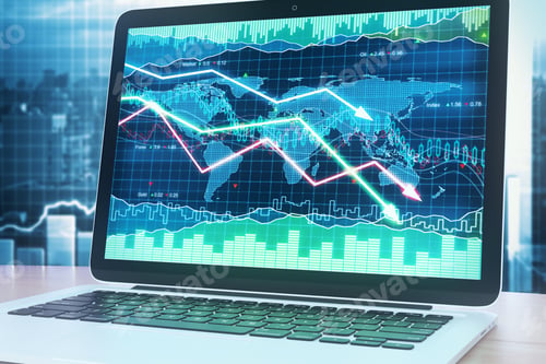 Preview: Crisis Graph Illustration On A Laptop Screen