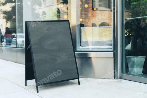 Preview: Outdoor Standing Blank Blackboard, Mock Up