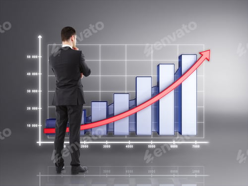 Preview: Businessman In Suit Looking On Big Chart