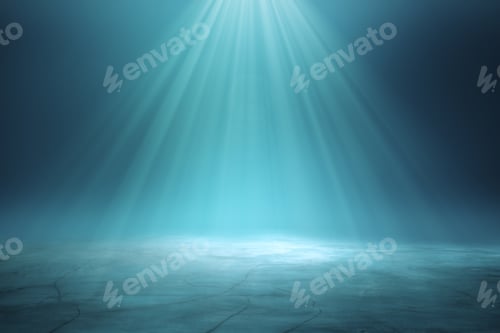 Preview: Empty Illuminated Blue Backdrop. Spotlight Concept