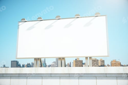 Preview: Big Empty Billboard On The Background Of The City, Mock Up