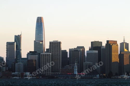 Preview: Beautiful San Francisco Skyline Background. Urban And Travel Concept