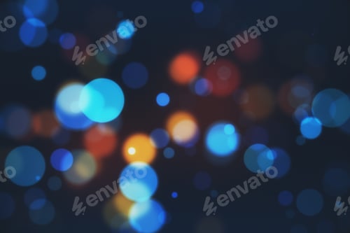 Preview: Creative Bokeh Circles On Dark Background. Celebratioin Concept