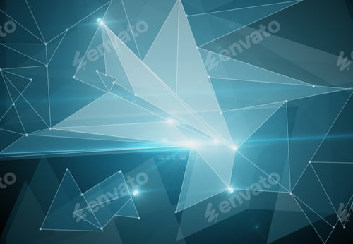 Preview: Abstract Connected Dots On Light Blue Background. Technology Concept