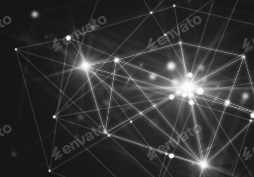 Preview: Abstract Connected Dots On Bright Grey Background. Technology Concept