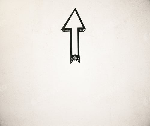 Preview: Guidance Concept With Arrow Sketch Showing Direction On Light Background. Mock Up