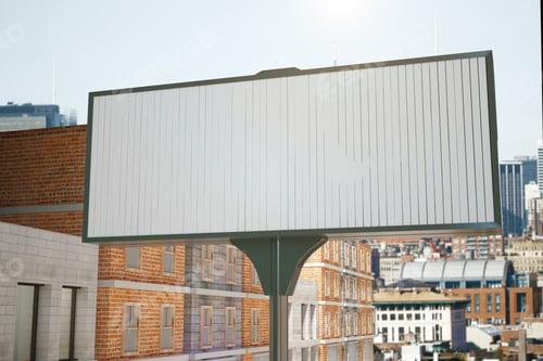 Preview: Blank Billboard At City Street Background, Mock Up