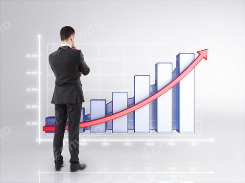 Preview: Businessman In Suit Looking On Diagram