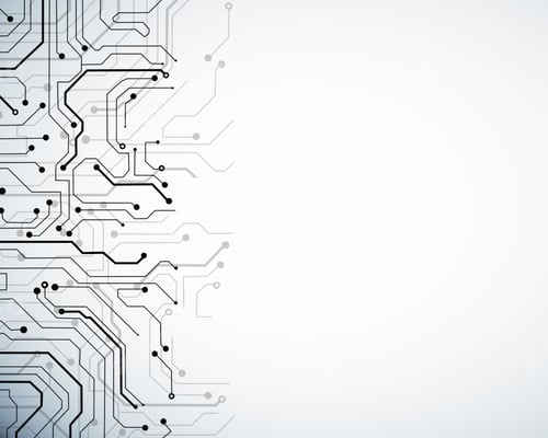 Preview: Creative White Circuit Wallpaper With Copy Space. Technology And Computing Concept