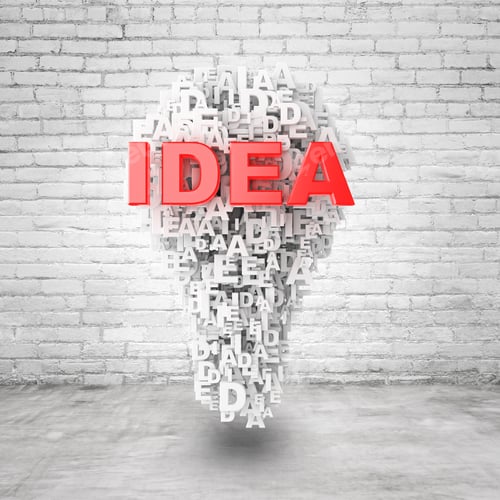 Preview: Business Concept Made With Words 3D A Lamp