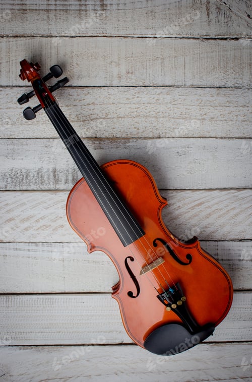 Preview: Old Classic Violin Vintage On The Wooden Background