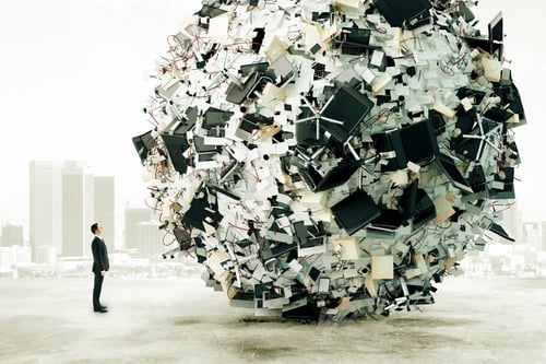 Preview: Businessman Is Looking At The Big Load Of Office Work